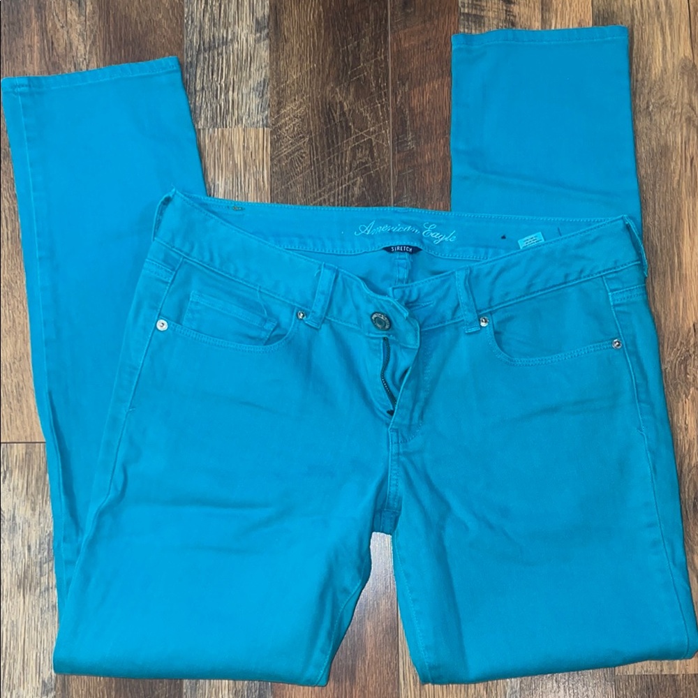 American Eagle Outfitters Women's Teal Skinny Jeans